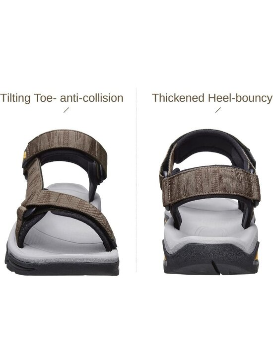 Men\'s Brown Arch Support Open Toe Outdoor Waterproof Hiking Sport Sandal Shoes main image 5
